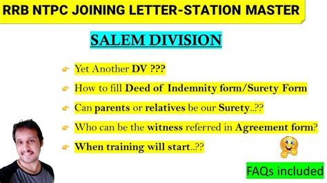 Rrb Ntpc Joining Letter Documents Required Level Station Master