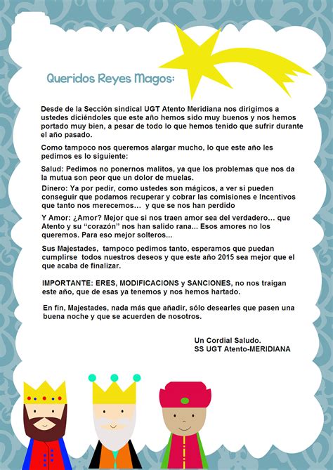 Ugt Atento Bcn Carta A Los Reyes Magos