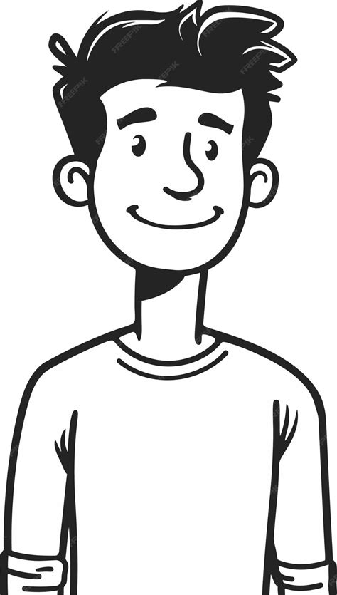 cartoon drawing   man   white background   black outline