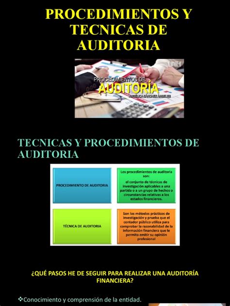 Procedimientos Y Tecnicas De Auditoria Pdf Auditoría Contabilidad