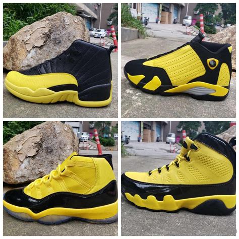 Venta Jordan Retro Negro Con Amarillo En Stock