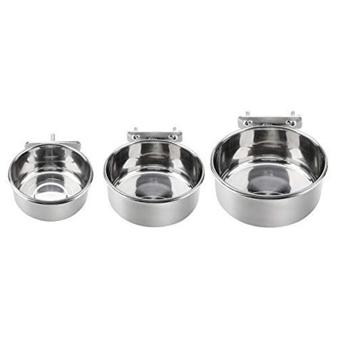 Bird Feeding Dish Cups Stainless Steel Food Water Feeding Bowl Parrot