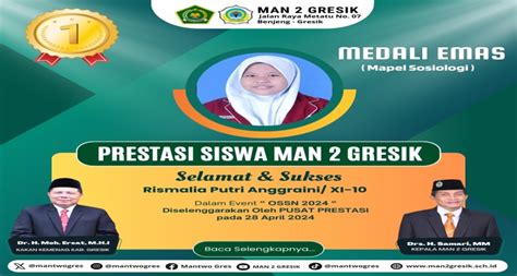 Rismalia Putri Anggraini Dari Man Gresik Raih Medali Emas Dalam