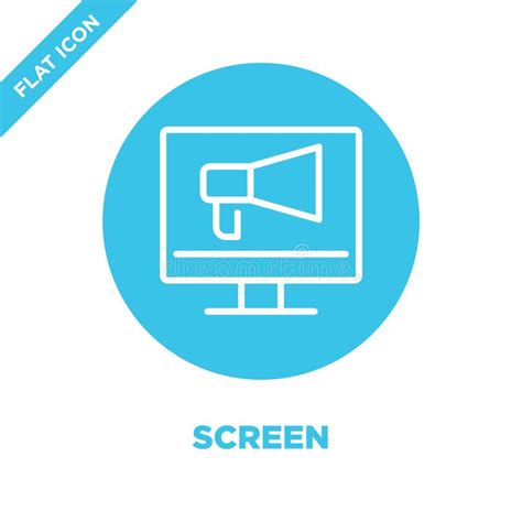 Screen Icon Vector Thin Line Screen Outline Icon Vector Illustration