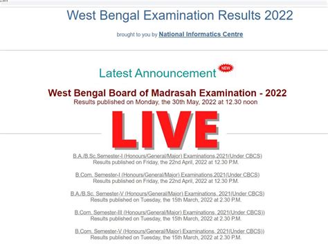 West Bengal WBBSE Madhyamik 10th Result 2022 WB Board Madhyamik 10th