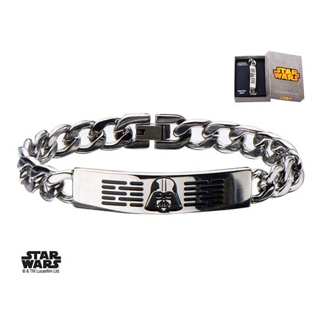 Women S Stainless Steel Star Wars Darth Vader ID Curb Chain Bracelet