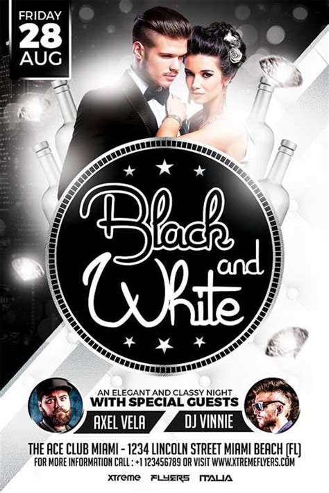 Black And White Party Flyer Template