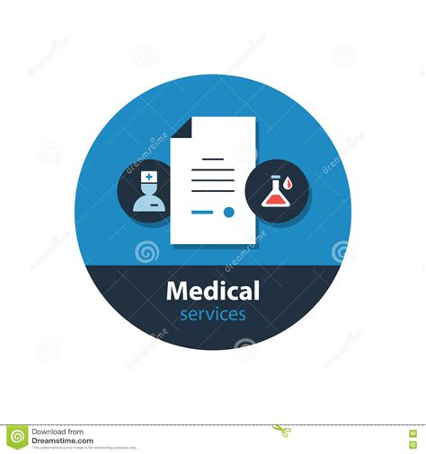 Medical Analysis Annual Check Up Health Insurance Concept Hospital Treatment Stock Vector