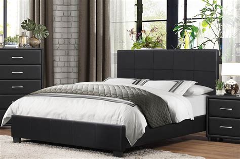 Lorenzi Black Queen Upholstered Platform Bed From Homelegance Coleman