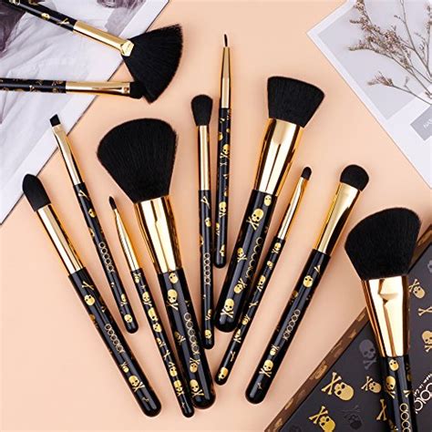 Docolor Makeup Brush Set Professional 12pcs Goth Makeup Brushes Premium Synthetic Powder