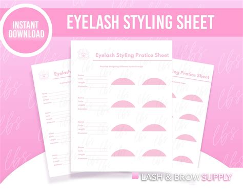 Printable Eyelash Map Sheets Lash Mapping Sheets Form Eyelash Extensions Eyelash Styling Guides