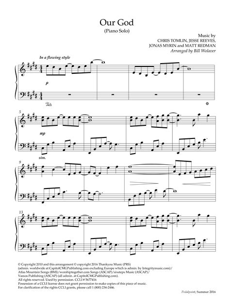 Our God (Instrumental) Sheet Music PDF (Lifeway Worship / Arr. Bill ...