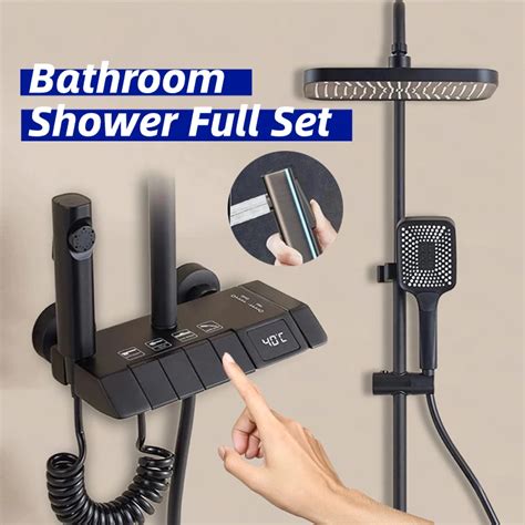 Bathroom Digital LED Shower Full Set Intelligent Hot And Cold Key Piano