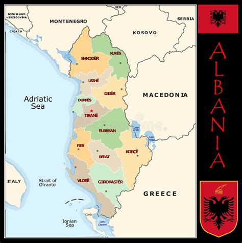 Albania Administrative Divisions Stock Illustration Illustration Of