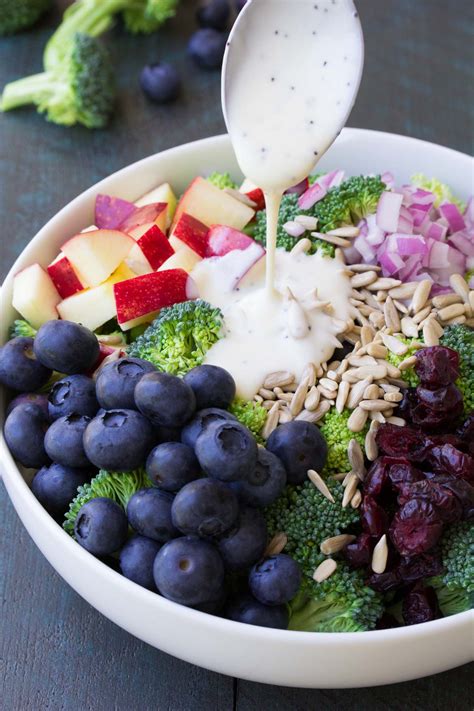 No Mayo Broccoli Salad With Blueberries And Apple Recipe Video