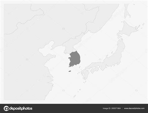 Karta över Asien med markerade Sydkorea karta vektor av boldg 265571964