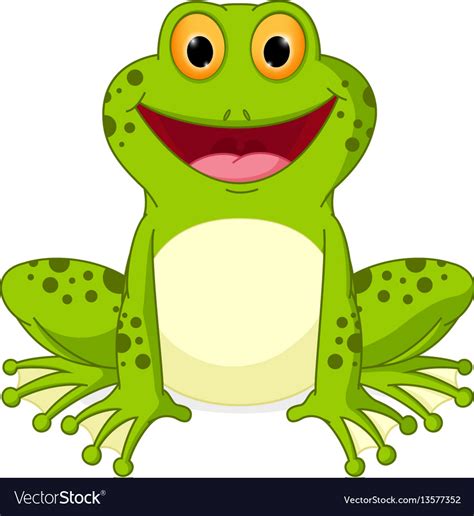 Happy frog cartoon Royalty Free Vector Image - VectorStock