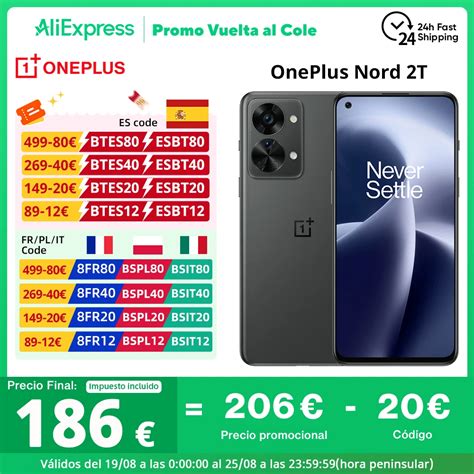 Versi N Global OnePlus Nord 2T 5G Smartphone MTK Dimensity 1300 90Hz