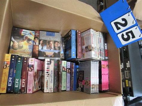 1 Box Assorted Dvds Vhs Movies And Tv Seriesshows 15 Bp