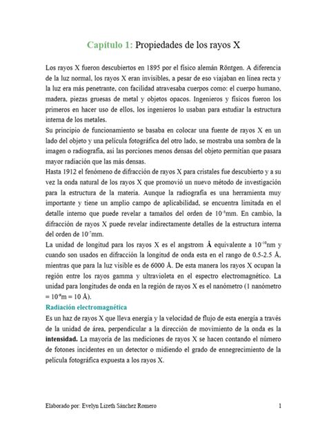 Propiedades De Los Rayos X Pdf