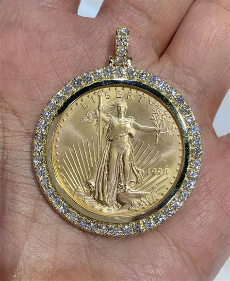 Gold Coin Pendant One Ounce Gold Coin Medallion Necklace Etsy