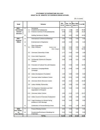 10 Expenditure Statement Templates In Google Docs Word Pages PDF