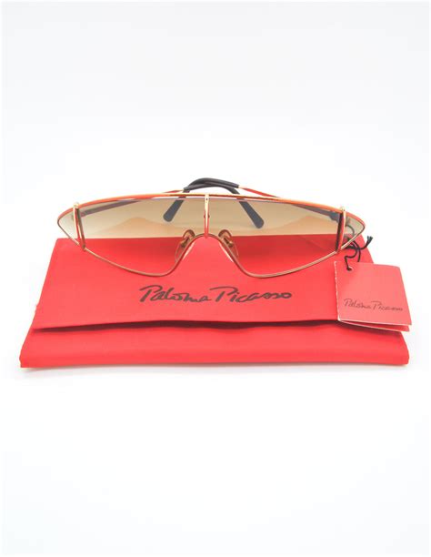 Paloma Picasso Vintage Orange And Gold Space Sunglasses 3728 Amarcord Vintage Fashion