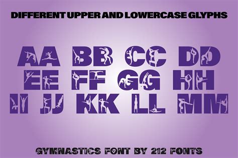 212 Gymnastics Caps Display Font Gymnast Alphabet OTF (518596) | Display | Font Bundles