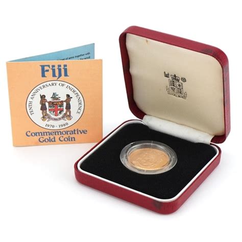 Fiji Th Anniversary Of Independence Commemorative Gold Coin With