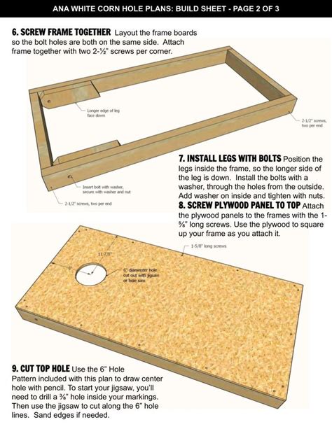 Easiest Corn Hole Board Plans with Free Printable PDF | Corn hole plans ...