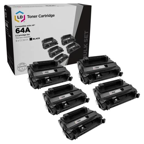 HP 64A Set Of 5 Compatible Black Toners 4inkjets