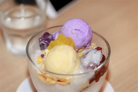 Halo-halo Dessert, Or Shaved Ice With Fruit And Sweets Stock Photo ...