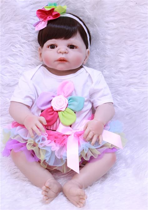 Bebe 55 Cm Gril Baby Born Reborn Babies Doll Full Silicone Reborn Baby