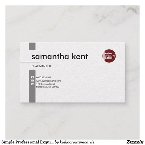 Simple Professional Exquisite White CEO Business Card | Zazzle | 名刺, ロゴ ...