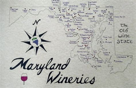 Maryland Wineries Map Etsy