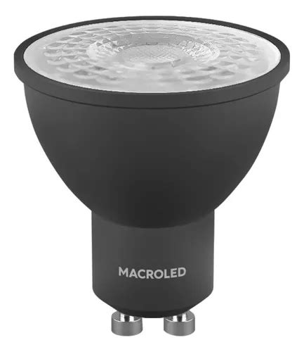 Lampara Dicroica Led W Negra Gu V Macroled Pack X