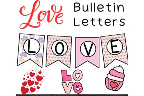 Love Theme Bulletin Board Letters Graphic By Vin Arts Creative Fabrica