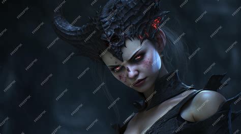 Premium Photo Female Demon A Mythical Portraiture In Vray Tracing By