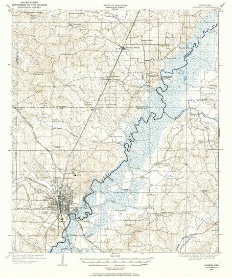 1905 Topo Map of Jackson Mississippi Quadrangle - Etsy