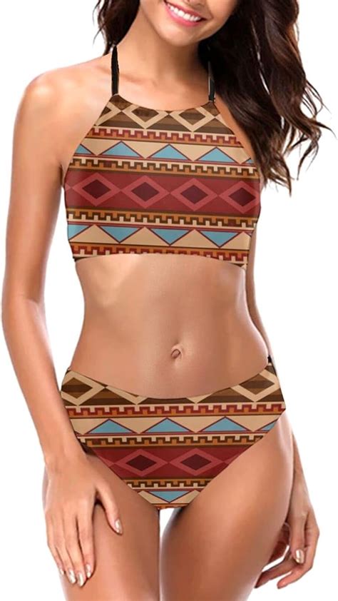 Amazon Women Bikini Set Halter Native Southwest American Indian