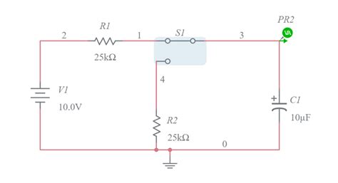 Circuito De Carga Y Descarga De Un Capacitor Multisim Live