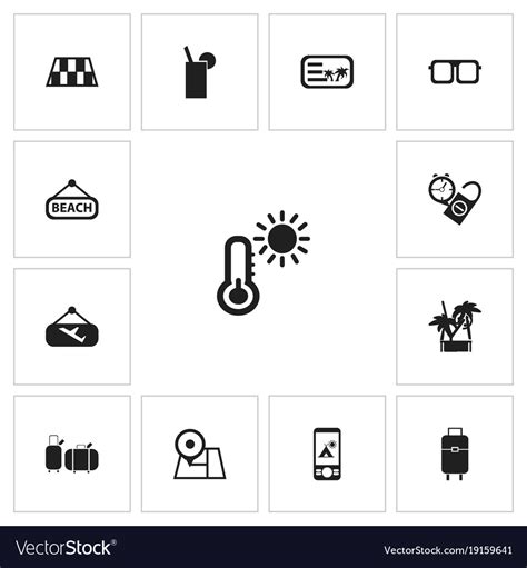 Set of 13 editable journey icons includes symbols Vector Image