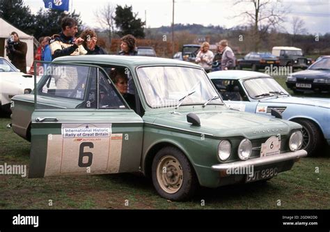 Rosemary Smith driving a Hillman Imp on the RAC International Historic ...