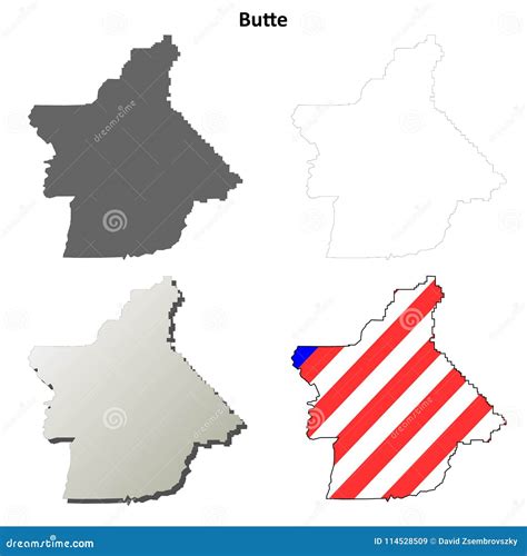 Sistema Del Mapa Del Esquema Del Condado De Butte California