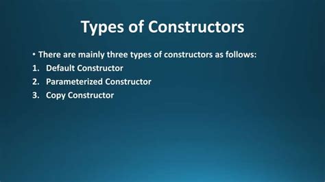 Constructor And Types Of Constructors Ppt