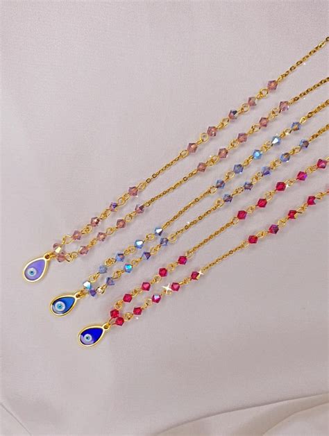 Drop Shine Evil Eye Necklace Elmar Jewellery