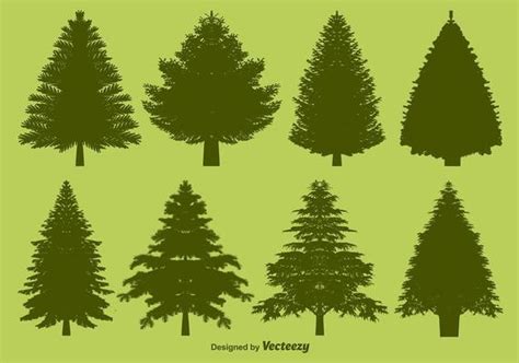 Cedar Trees Silhouette Vector 91295 Vector Art at Vecteezy