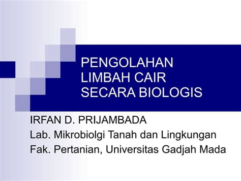 Biotek Pengolahan Limbah Cair Ppt