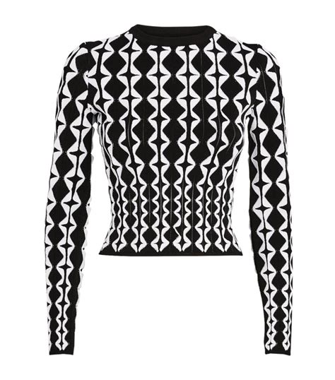 Alaïa multi Geometric Knit Top Harrods UK