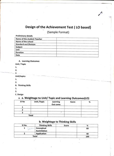 The Achievement Test Design Mentioned Here Is Based On Rbt